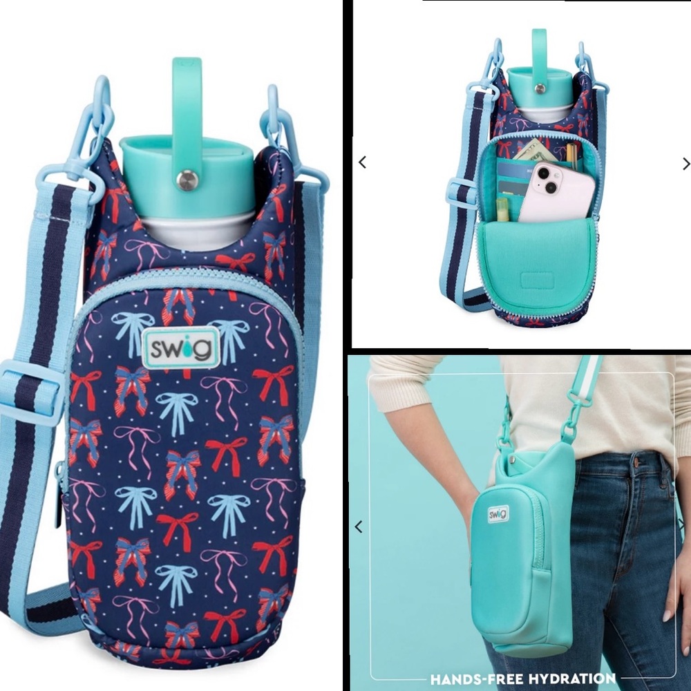Swig Life Miss Independence versatile water bottle sling holder / NEW with tags
